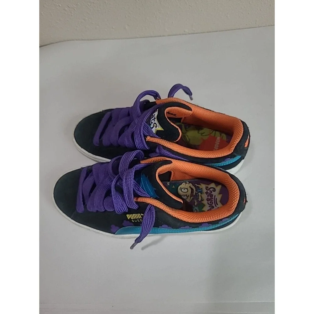 Puma Nickelodeon Rugrats Suede Black Caribbean Sea Sneakers Shoes Kids Size‎ 4C